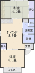 天童市乱川3丁目5-28 2DK「ビレッヂプラザ」 40,500円画像