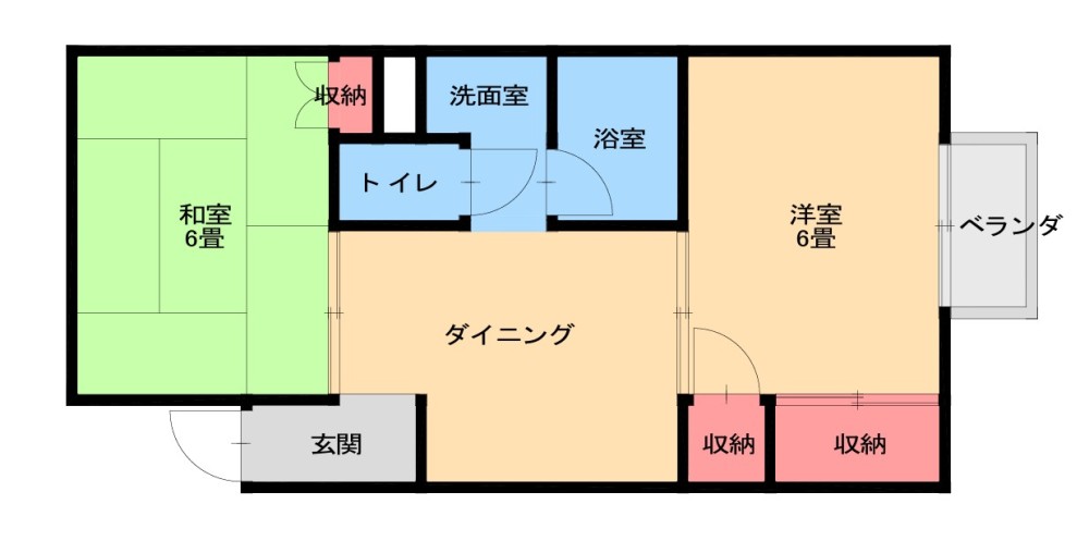 東根市中央3丁目7-11「グリーンコーポラス」 2DK 36,500円画像