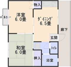東根市大林1丁目4-22「コーポA3」 2DK 35,500円画像