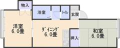 東根市神町東3丁目6-50 「パークハウス」2DK 36,000円画像